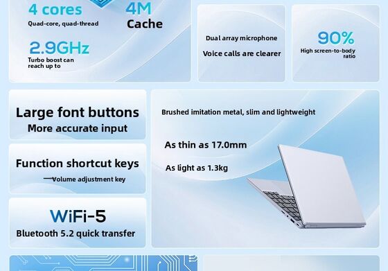 Manufacture 14 Inch Intel Celeron N5095 Notebook PC DDR4 16GB 128G OEM Home School Business Office Laptops Computer