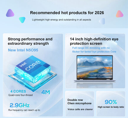 14inch IPS Display Business Laptop Thin Light Highperformance Gaming Notebook SSD Storage for Gaming Office Student Use
