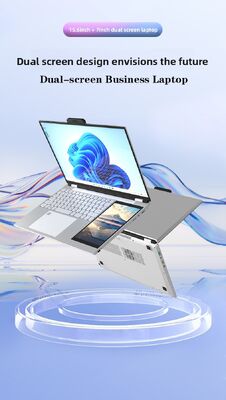 Intel Celeron Quad Core Laptop 15.6-inch IPS Dual Screen Notebook  DDR4 RAM SSD Storage  English Keyboard Magnetic Camera