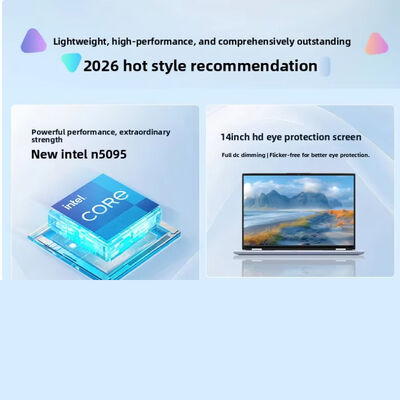 2026 New 14Inches Ultra-thin Intel N5095 Quad Core Laptop with 128G 1024G SSD for Business Notebook Computer