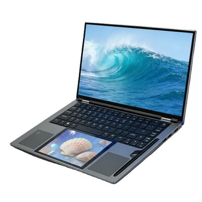 New OEM Customizable 15.6Inch 7Inch Dual Screen Business Laptop Intel N150 Facial Recognition 180 Flip Dual Band WiFi Windows 11