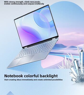Aethe New 15.6inch Business Portable Laptop DDR4 7Color Backlit Keyboard Narrow Bezel Design 180 Foldable Fingerprint Unlock
