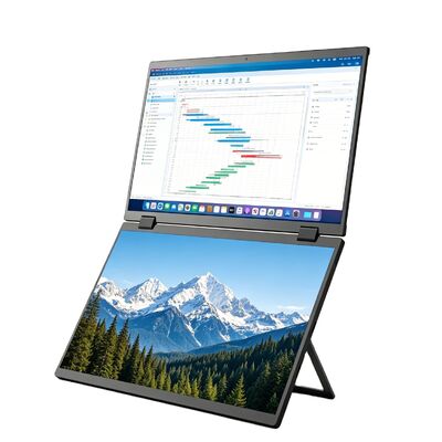 Source Factory Wholesale 15.6 Inch Folding Dual Screen Portable Monitor ultra Thin IPS LCD LED Full HD 60Hz Gaming USB
