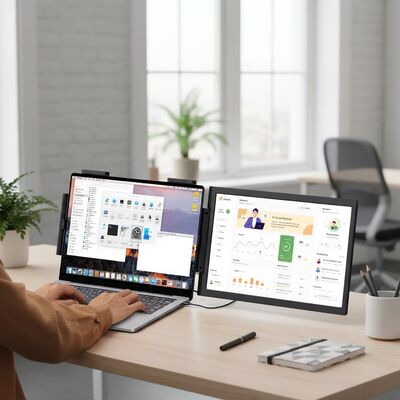 Portable 14 Inch IPS C External Extended Display Full HD 1920x1080 Resolution 60Hz Refresh Rate for Laptop Home Work Study Use