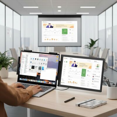 14 Inch Ultra Thin Portable Extended Sub Monitor for Laptop Business Meeting Outdoor Live Streaming