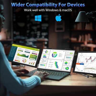 Wholesale Customizable 14Inch LED Backlit Dual Monitor 6ms Response Time Stock Trading Multi Display