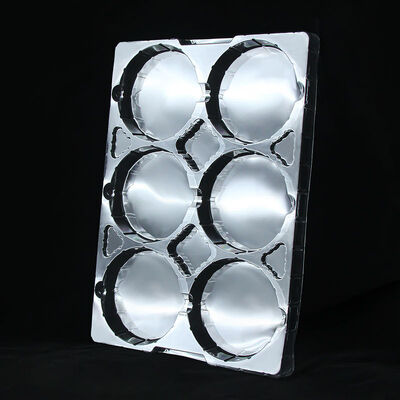 6-cell Rectangular Transparent PET Anti-static Tray Automotive Parts Blister Packaging