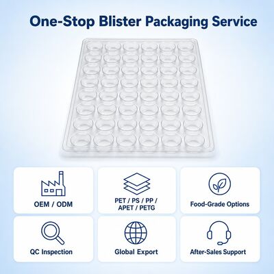 Custom Clear PET Blister Tray 6x8 Cell Matrix Packaging Recyclable Eco Friendly Design for Consumer