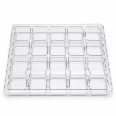 Clear PET Blister Tray Square Cell Bridge Divider Vacuum Formed Packaging Tray for Cutlery Hardware Tools Custom