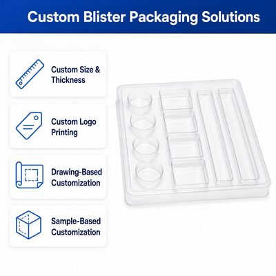 Customized PET Blister Tray  Eco Friendly Clear Plastic Inner Liner Custom Packaging Insert for Electronics  Hardware