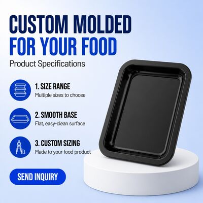 Vacuum Skin Pack Disposable Black Plastic Tray  Food Packaging Commercial Direct Supply Pet Container for Food