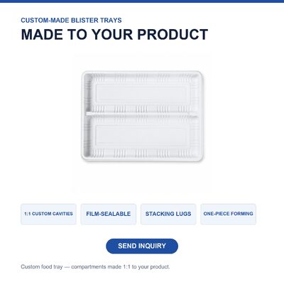 Disposable PET Fresh Food Tray Thickened Thermoformed Blister Box for Fruit Meat Vegetable Supermarket Pet Container for Food