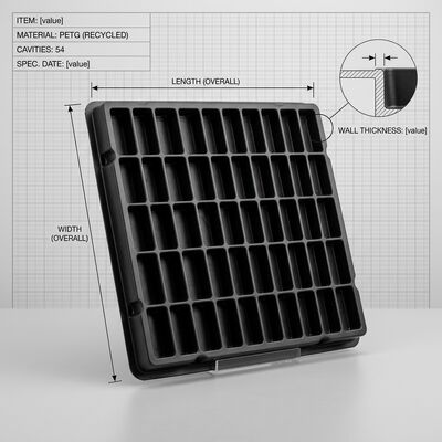 Anti Static PET Blister Tray for IC Chip Semiconductor Packaging Custom Thermoformed ESD Tray