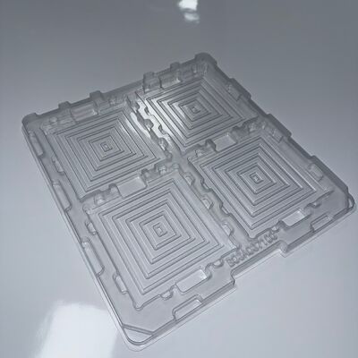 Custom PET Turnover Tote Blister Insert for Microchip IC Packaging Vacuum Formed ESD Safe Tray Precision Pockets