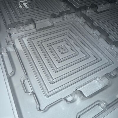Custom PET Turnover Tote Blister Insert for Microchip IC Packaging Vacuum Formed ESD Safe Tray Precision Pockets
