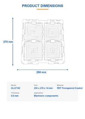 Custom PET Turnover Tote Blister Insert for Microchip IC Packaging Vacuum Formed ESD Safe Tray Precision Pockets