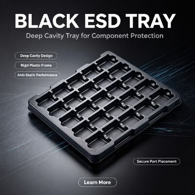 PET Transparent Anti-Static Rectangle Blister Tray Custom Conductive Plastic Vacuum Forming PCB Packaging Tray