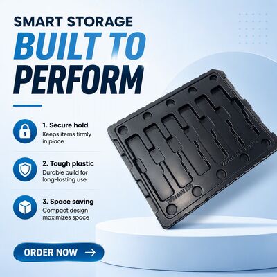 Custom Thickened PS Black Blister Tray  Blister Base Insert for Electronic Components Packaging