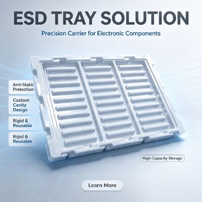 Custom Size PET Plastic Inner Tray Anti-Static Vacuum Tray for Electronic Component Packaging