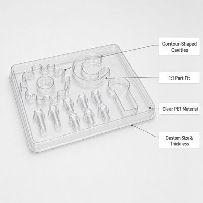 Transparent Recyclable PET Sheet Formed Tray for Hardware Goods Crystal Clear Display Packaging Vacuum Blister Box