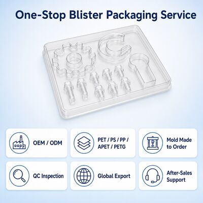 Transparent Recyclable PET Sheet Formed Tray for Hardware Goods Crystal Clear Display Packaging Vacuum Blister Box