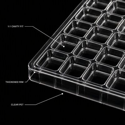 Transparent Recyclable PET Sheet Formed Tray for Hardware Goods Crystal Clear Display Packaging Vacuum Blister Box