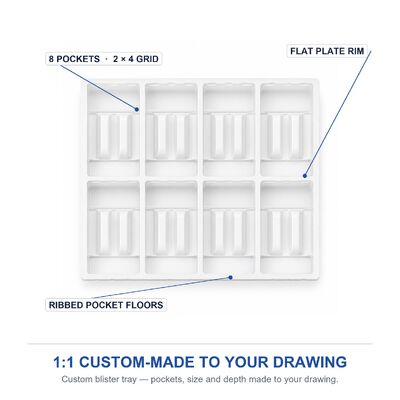 Custom Blister Inner Tray PET  Clear Clamshell Packaging Plastic Storage Box Low MOQ Supplier Packaging Boxes Plastic