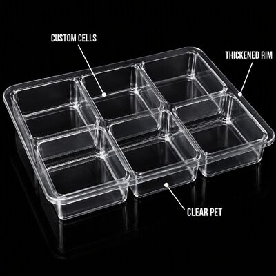 Transparent Recyclable PET Sheet Formed Tray for Hardware Goods Crystal Clear Display Packaging Vacuum Boite Transparente