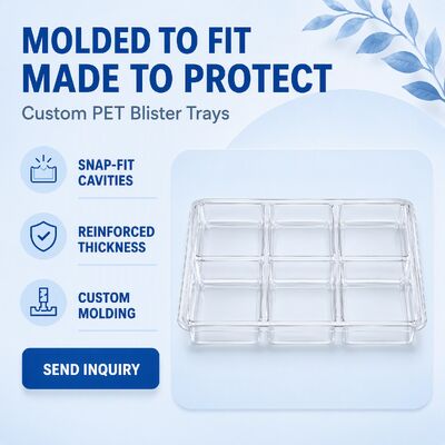 Transparent Recyclable PET Sheet Formed Tray for Hardware Goods Crystal Clear Display Packaging Vacuum Boite Transparente