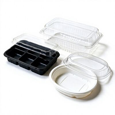 Food Grade PET Multi Compartment Blister Box With Lid Custom Size Thickness Food Divider Plastic Packaging Container