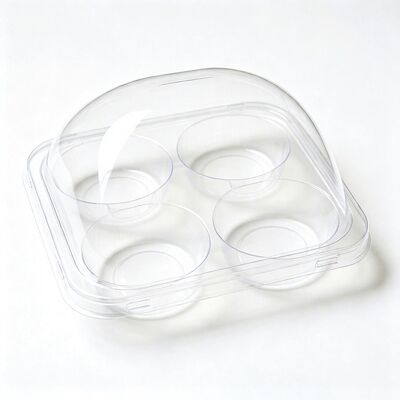 Custom Clear Food Grade Multi Compartment Blister Container With Lid for Bakery Dessert Snack Packing Box