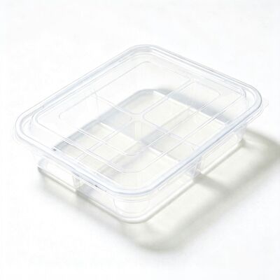 Custom Clear Food Grade Multi Compartment Blister Container With Lid for Bakery Dessert Snack Packing Box