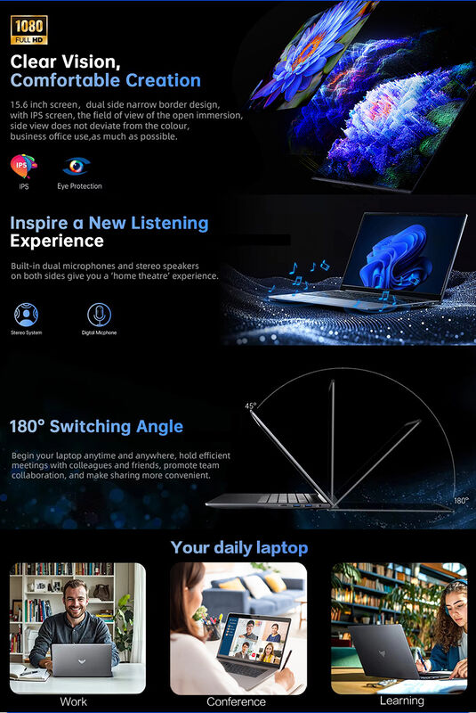 New 16inch IPS 144Hz Intel N95  16GB 256GB SSD Win11 Laptop for Personal Home Use