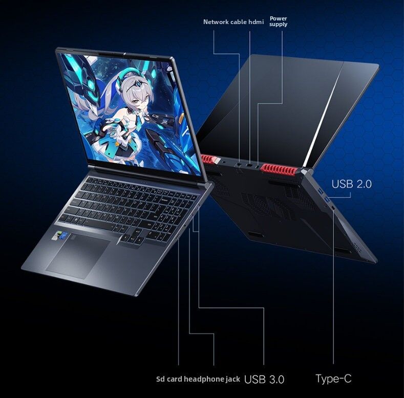 New Aether Intel I7 16 Inch IPS Display Windows 10 SSD Camera Dedicated for GTX1060 High Performance Laptop English Keyboard