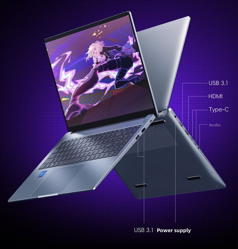 New Launch 16inch Business Gaming LaptopSSD Win11 Win10 DualOS Dual Band WiFi Camera Ultra Long Battery Life