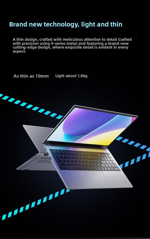New Intel Quad Ultra7 Integrated Graphics English IPS SSD Camera Office Slim Student Laptop 15.6 Inch High Performance Gaming