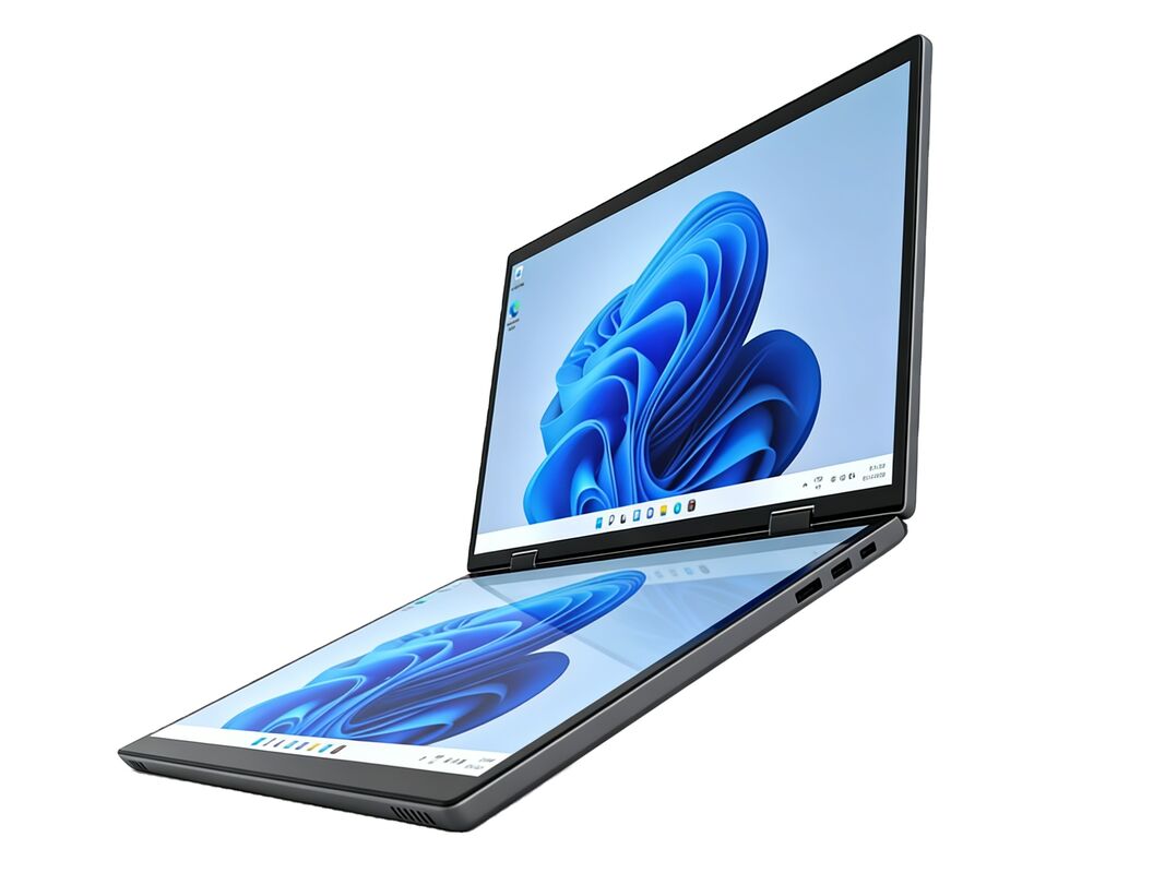 Aether 2025 Dual 14inch Screen Laptop for Stock Trading Data Comparison 360 Flip Design HighEfficiency Turbo Cooling