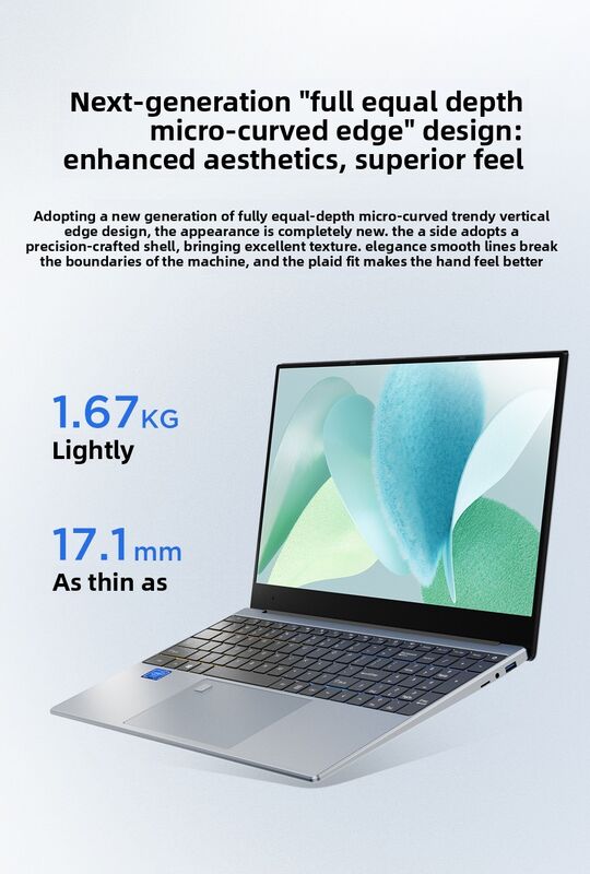 Wholesale High Quality 15.6 Inch Portable Business Ultra-thin Laptop IPS Display SSD Storage with Win10 OS for Office