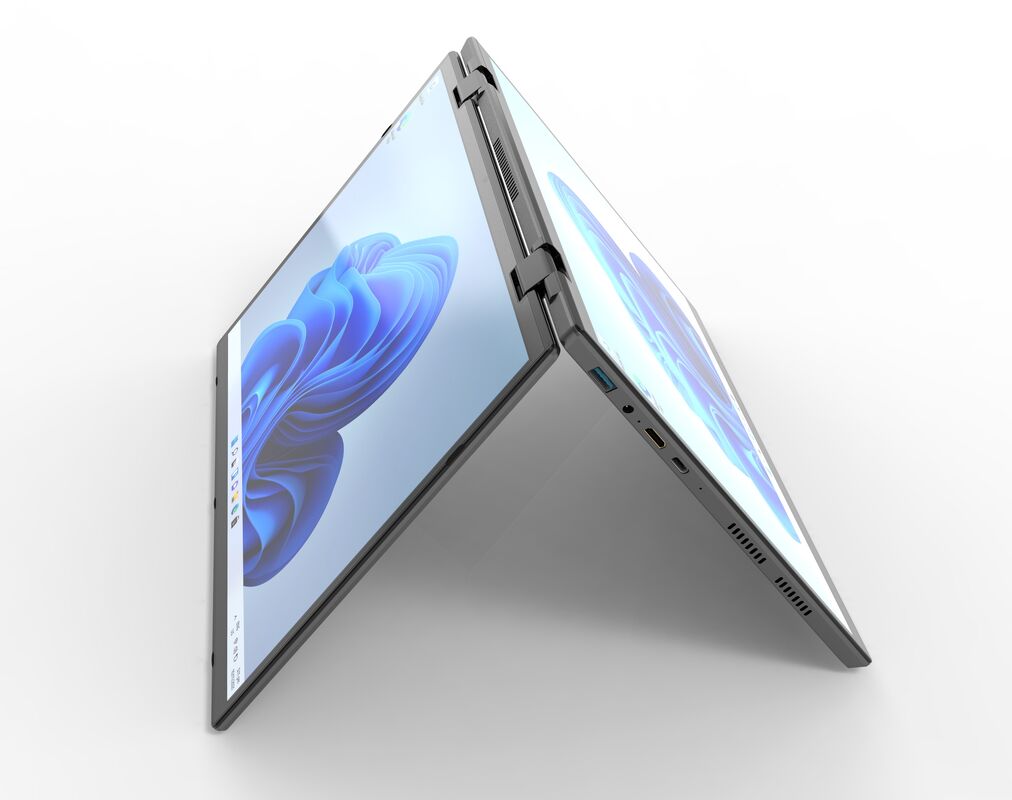 2026 New Double Screen 14Inches 360 Flip Intel N100 3.4GHz Laptop with Dual Touchscreen for Business Notebook PC