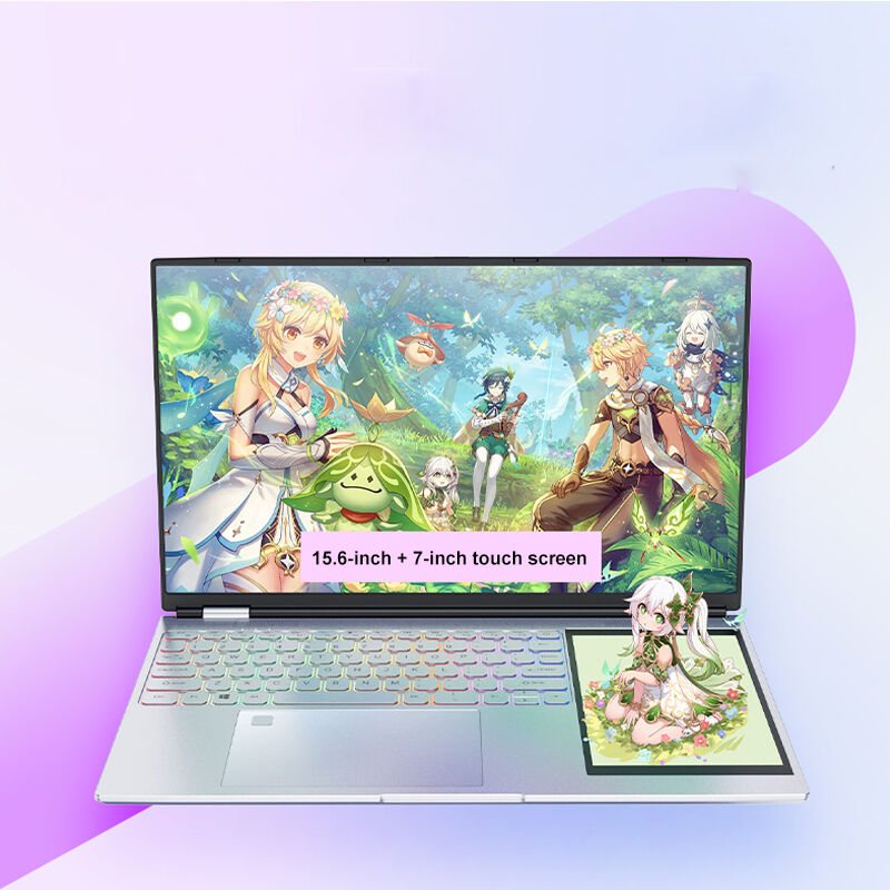 High Quality Dual Screen Laptop 15.6inch LCD Screen 7inch Touch Screen N150 Smart Handwriting 32GB RAM for Office Gaming