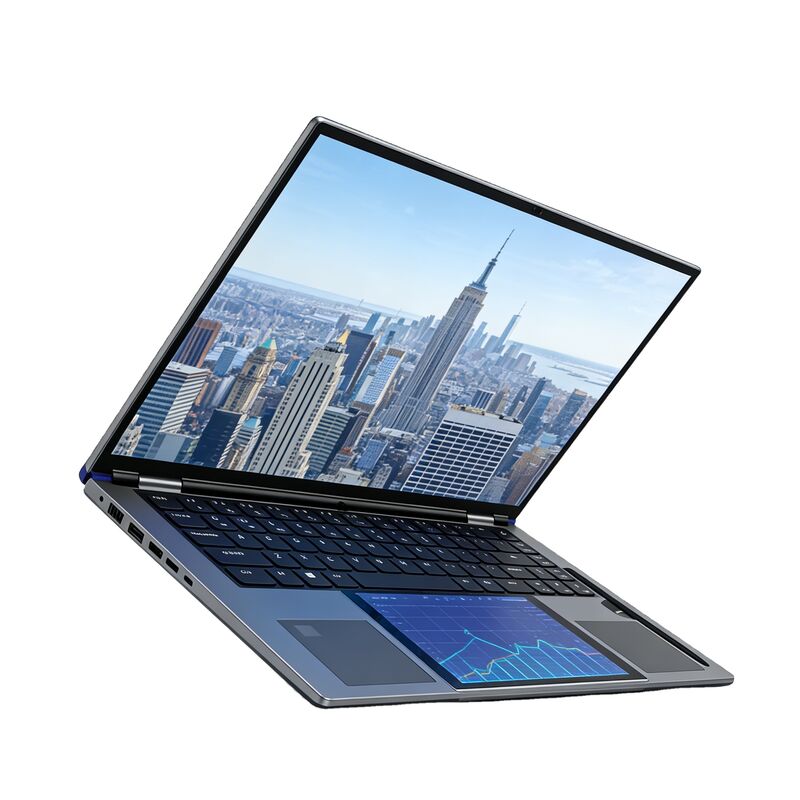 Factory Promotion Brand New 15.6Inch 7Inch Dual Screen Business Laptop Facial Recognition Support 180 Degree Flip Dual Band WiFi