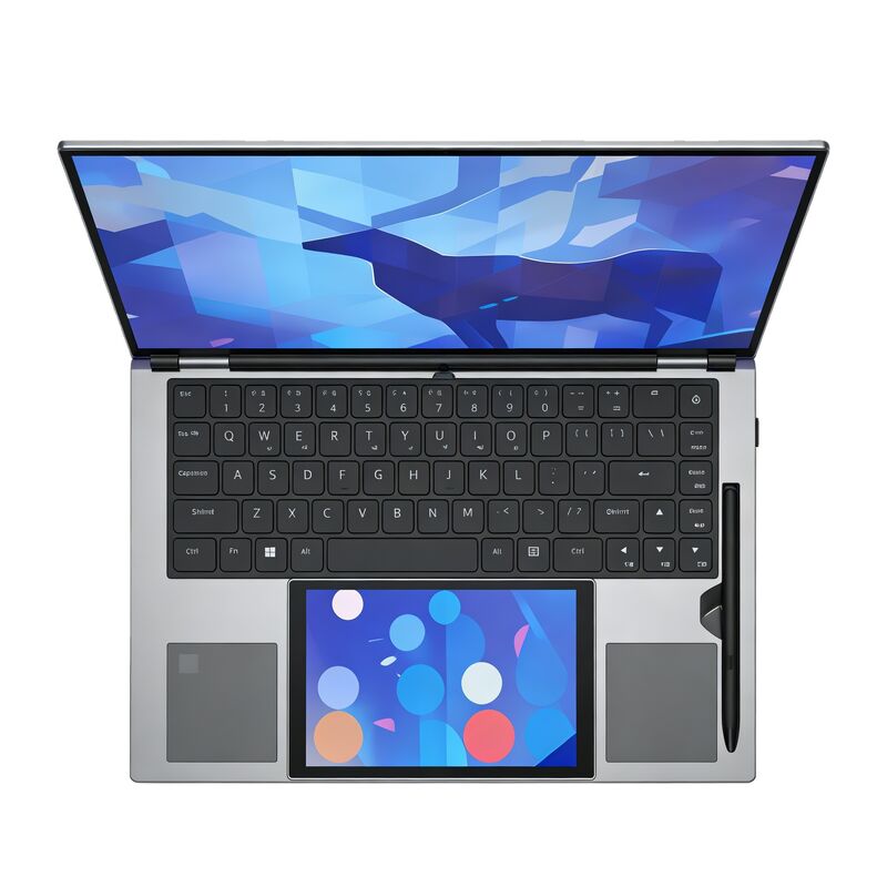 New 15.6 Inch 7 Inch Dual Screen Business Laptop Intel N150 Facial Recognition Support 180 Degree Flip Dual Band WiFi Camera US