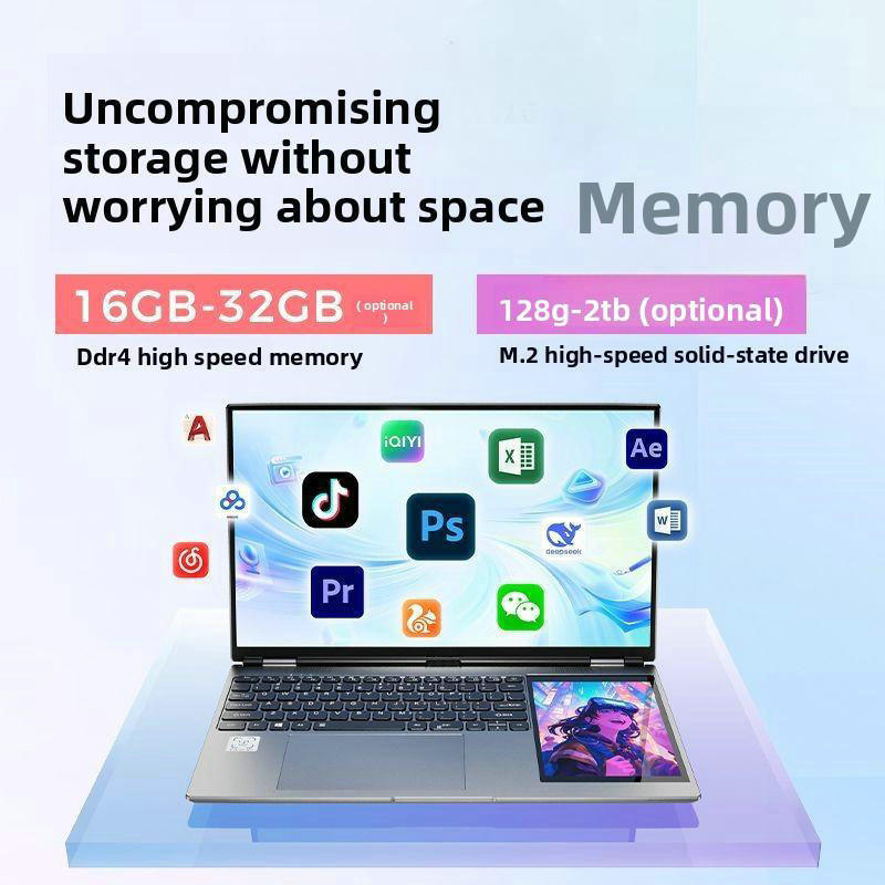 Aether 2026 Customizable 15.6Inch 7Inch Touch Screen Student Laptop Intel Celeron QuadCore SSD DDR4 Win 10 11 English IPS Camera