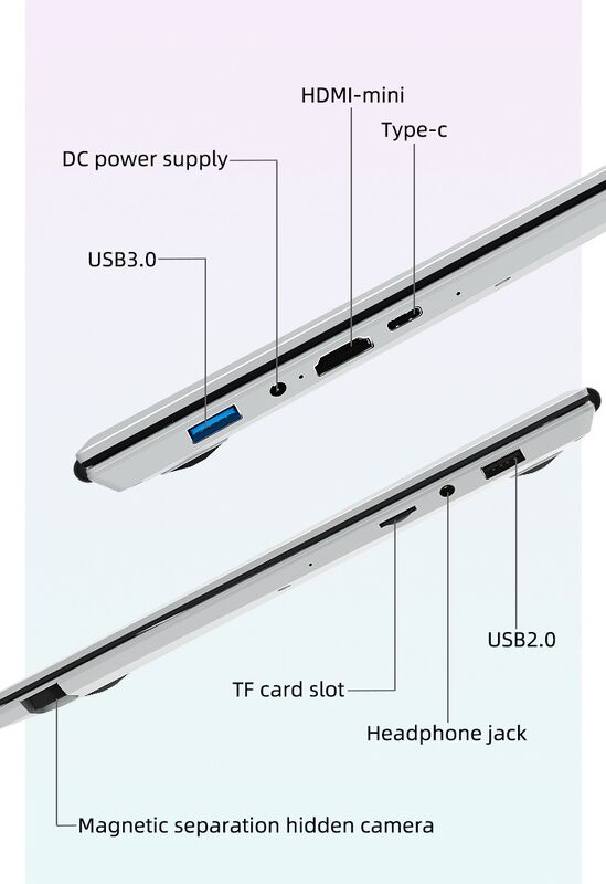 15.6  7 Inch Double Monitor Laptop Brand New 7 Inch Touchscreen IPS Quad Core Intel N95 16GB DDR4 English Windows 10 SSD