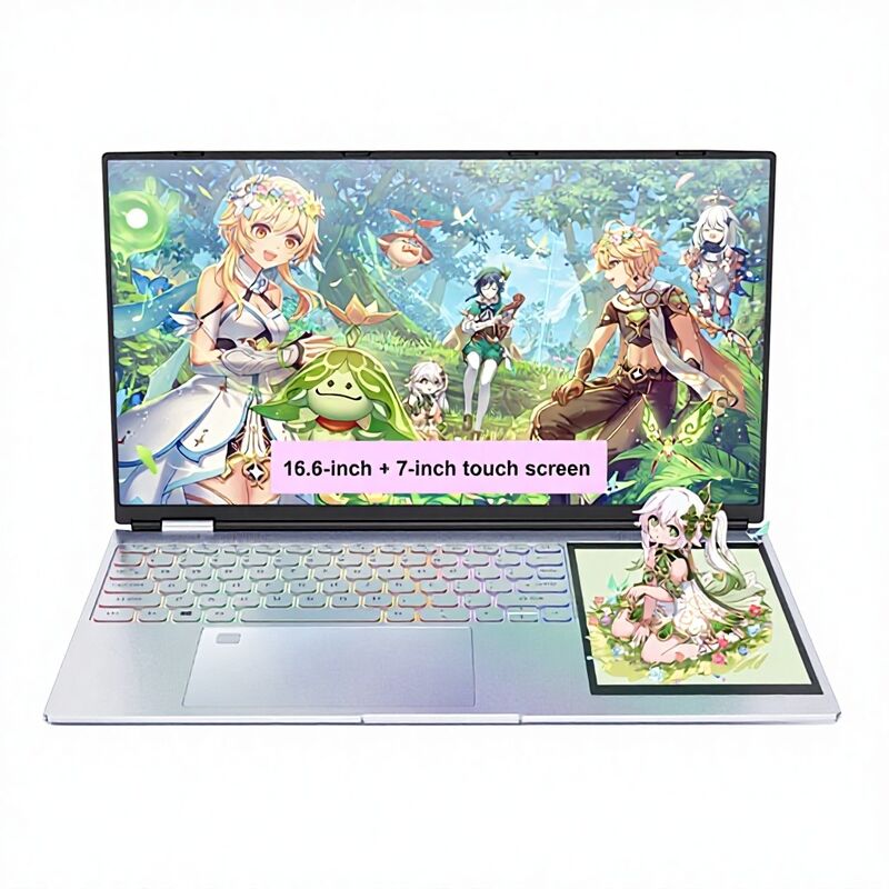 15.6  7 Inch Double Monitor Laptop Brand New 7 Inch Touchscreen IPS Quad Core Intel N95 16GB DDR4 English Windows 10 SSD