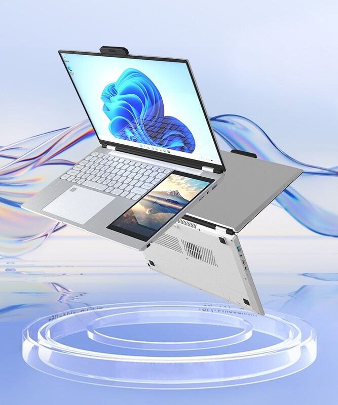 15.6  7 Inch Double Monitor Laptop Brand New 7 Inch Touchscreen IPS Quad Core Intel N95 16GB DDR4 English Windows 10 SSD