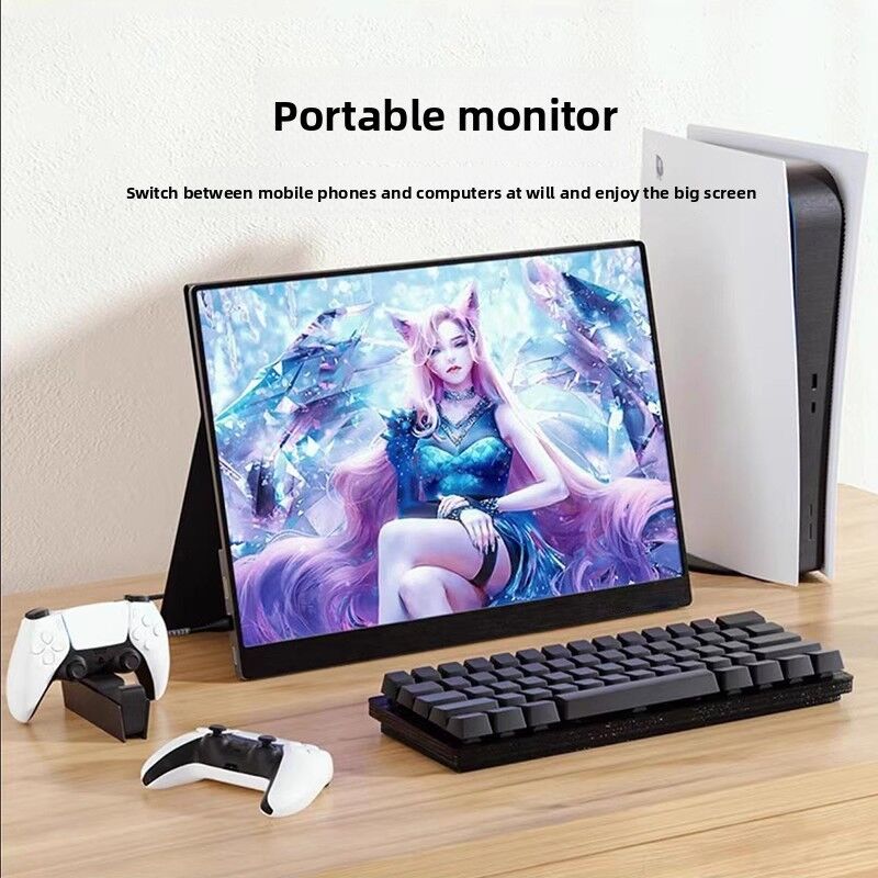 New Portable 14Inch LED Backlit Display 300cd/m Brightness 6ms Response Time for Switch PS5 Extended 1080P Computer