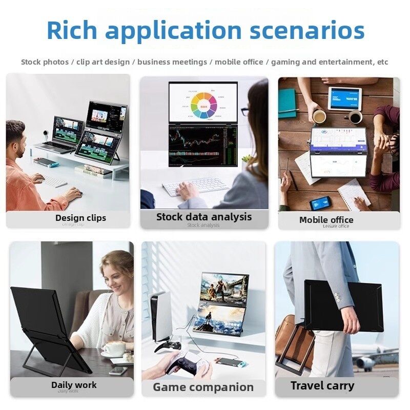Source Factory Wholesale 15.6 Inch Folding Dual Screen Portable Monitor ultra Thin IPS LCD LED Full HD 60Hz Gaming USB
