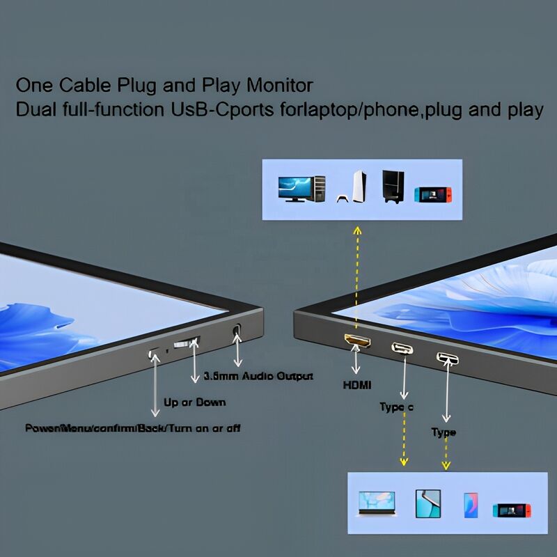 High Cost Performance Source Factory 10.5inch USB-C Portable Screen One Cable Connection Laptop Expansion Monitor