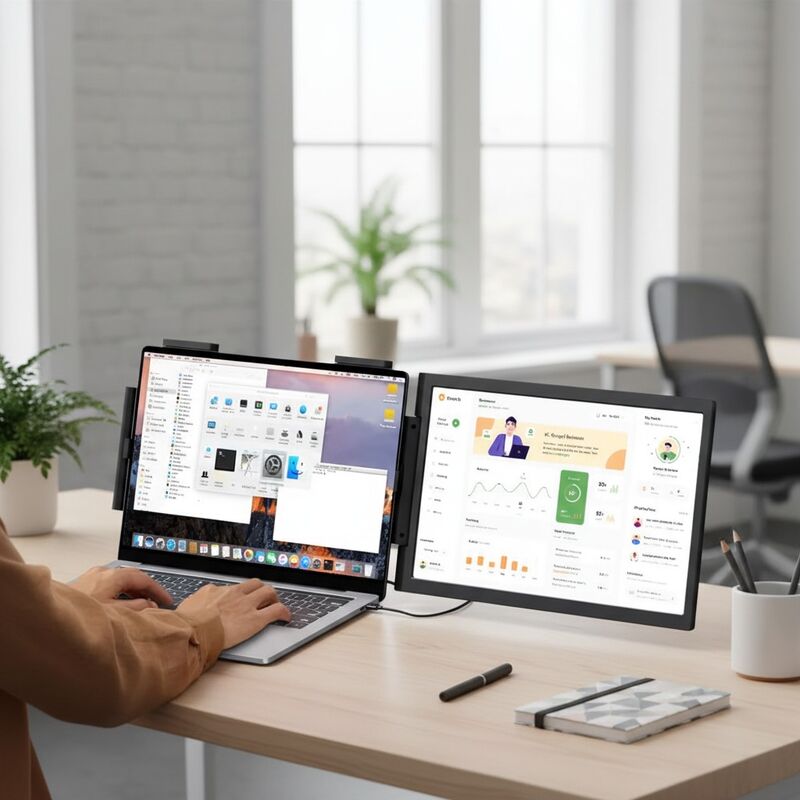 Portable 14 Inch IPS C External Extended Display Full HD 1920x1080 Resolution 60Hz Refresh Rate for Laptop Home Work Study Use
